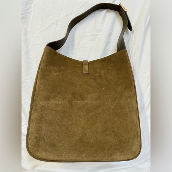 Saint Laurent YSL Le 5 a 7 Supple Large Barley Green Suede - Picture 4 of 12